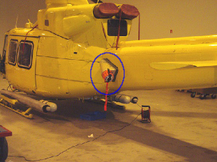 CPT 900 Beacon installed on a helicopter.