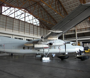 Aircraft in a hanger.