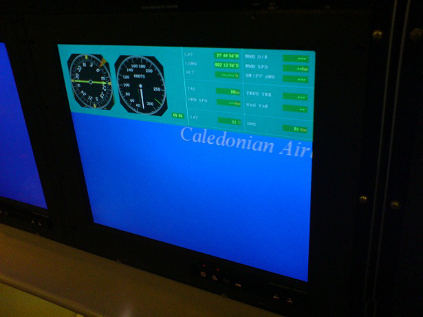 19 inch display in operation showing instrument overlay.