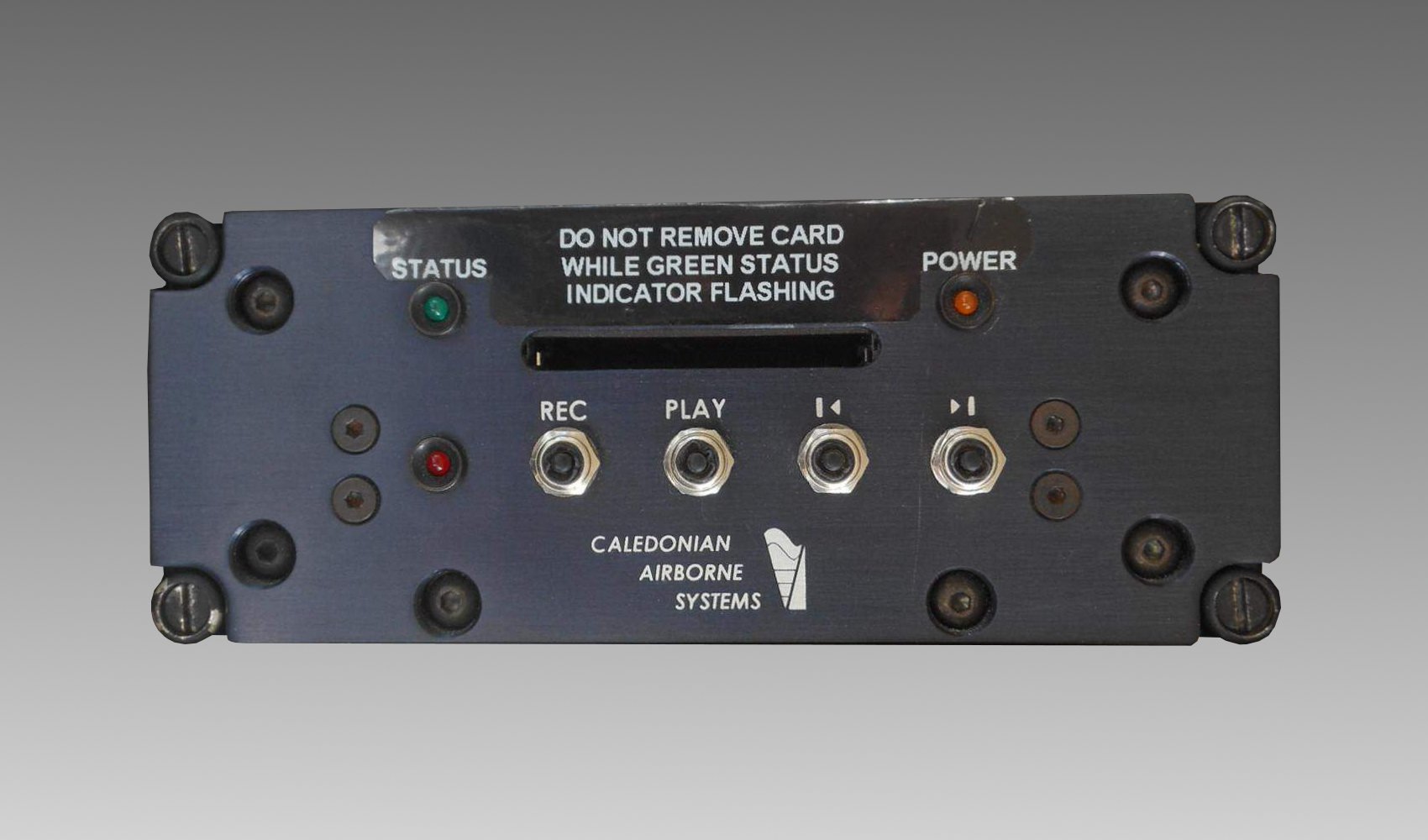 A control panel for the digital video recorder.