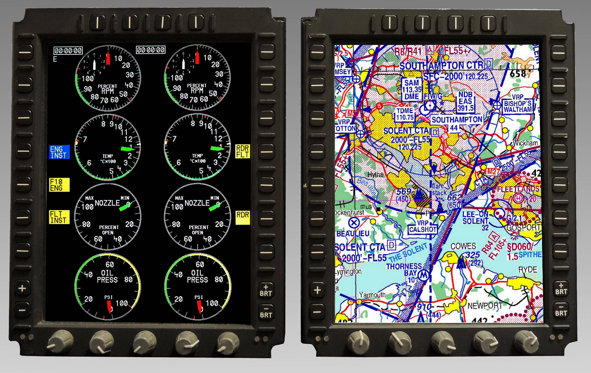 An example of two portrait displays in operation.