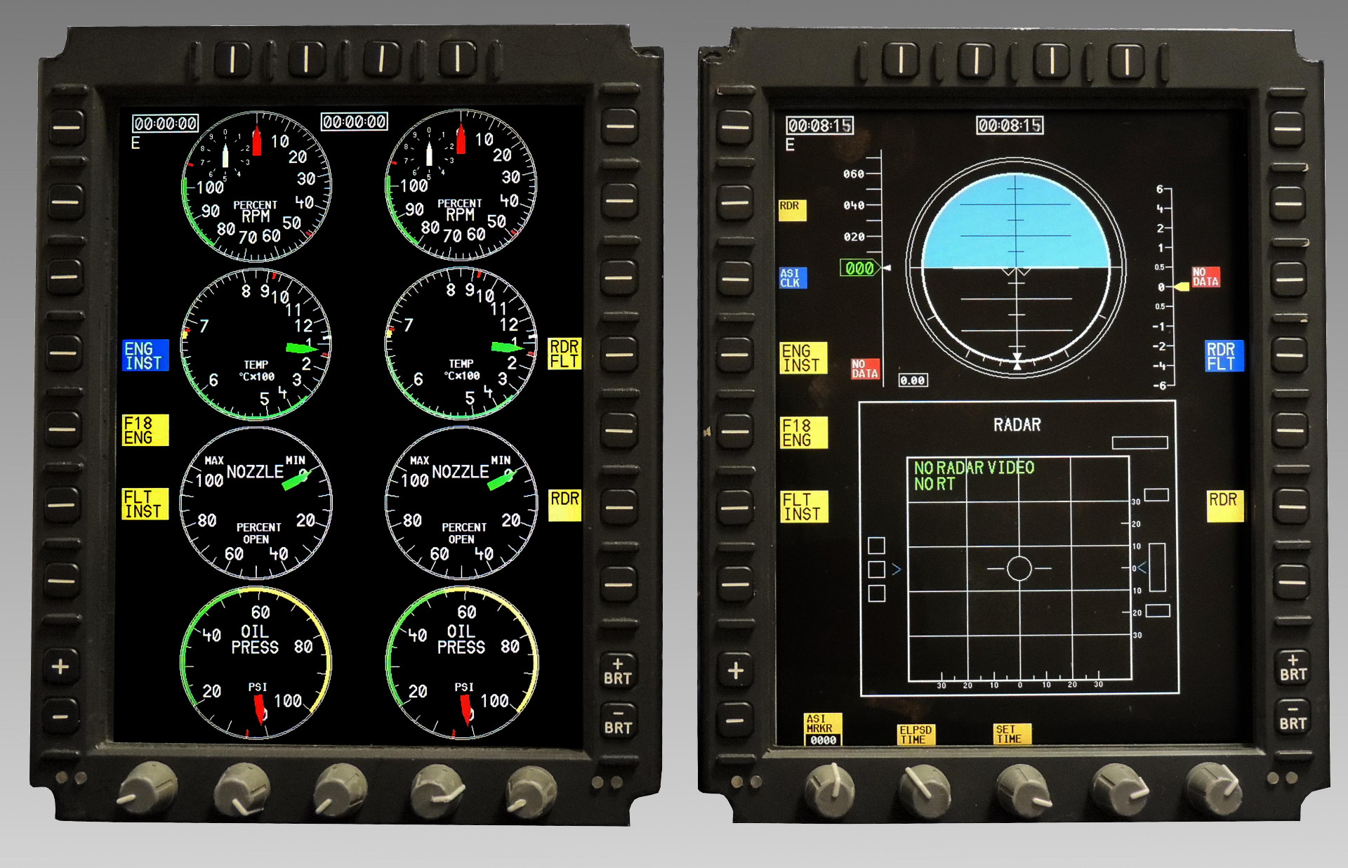 An example of a smart multifunction display in different applications.